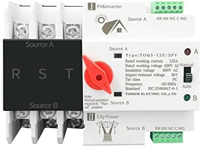 ХАЏУС 1Pcs 2P 3P 4P Din ЖЕЛЕЗНИЧКИ АТОМИ ЗА PV И Инвертер Двојна Моќност Автоматски Прекинувачи За Пренос 63A 100A 125A