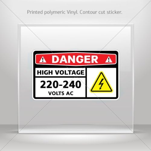 Decals Decal Danger Висок напон 220-240 волти AC таблет лаптоп водоотпорен sp