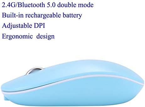 Сино Полнење Bluetooth Глушец 2.4 G Безжичен Бесшумен Клик Глувче Двоен Режим Компјутерски Глувци Компатибилен За Лаптоп Windows