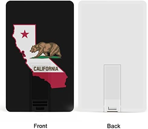 Кредитна картичка со знаме на мечка со калифорнија УСБ -флеш дискови Персонализирани мемориски стапчиња клуч за корпоративни подароци и промотивни