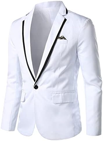 Мајкифу-ГJ Машки тенок фит лесен костум јакна со едно копче лаптем тенок фит бизнис блејзер случајна свадбена венчаница спортски палто