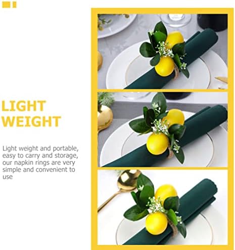Амосфун вештачки растенија свадба декор за трпезариска маса декор 2 парчиња вештачки лимон салфетки прстени лимон салфетки прстени