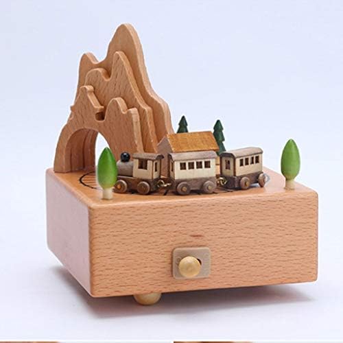 Дрвена музичка кутија SFYSP, Декорација за музички кутии за играчки Декорацијата Детска музичка играчка роденденска десктоп за деца