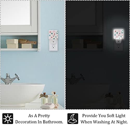LED Rodailycay LED автоматски самрак на сензори за сензори, 2 пакувања приклучок за ноќно светло за бања, спална соба, детска соба, ходник,