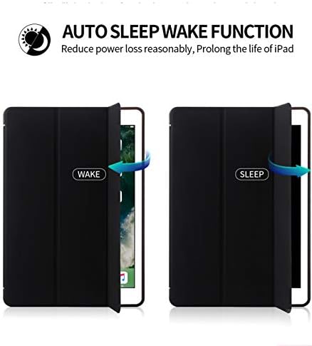 Смарт случај на трифолд штанд за iPad Air 1/2,9,7 5 -ти/6 -ти, солиден заштитен лесен тежина паметен капак со автоматско спиење/будење, мека заштитна