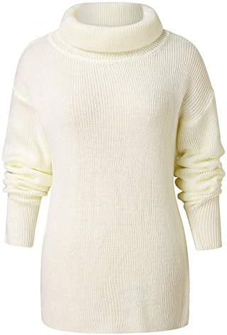 Џемпер плетено трикотажа, обична женска џебна мода o-вратот на врвот на цврстиот џемпер на рамо, женски палта за џемпери, долги џемпери