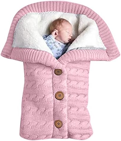 Бебе тревари за новороденчиња Унисекс новороденче ќебиња со меки зимски дебели руно плетени бебешки девојчиња момчиња шетачи за шетачи