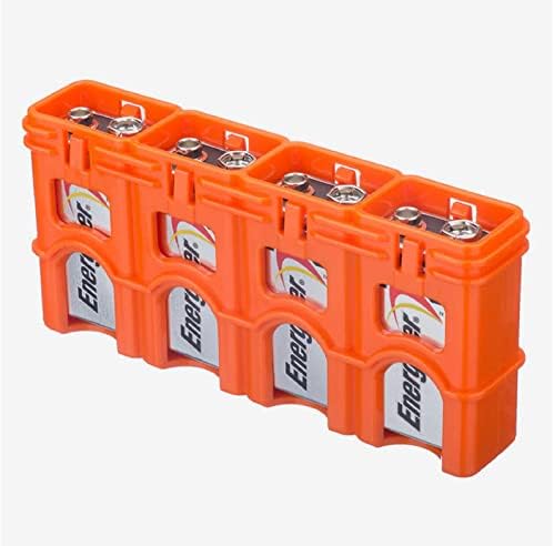 Storacell со Powerpax Тенок Контејнер За Складирање На Батерии-Држи Батерии Од 4-9 Волти, Портокалова