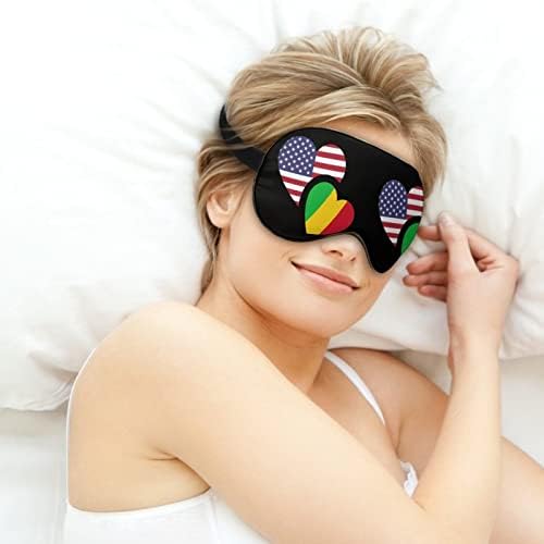 Мали во САД знаме маска за очите за спиење ноќно слепило со прилагодлива лента за мажи жени кои патуваат јога дремки