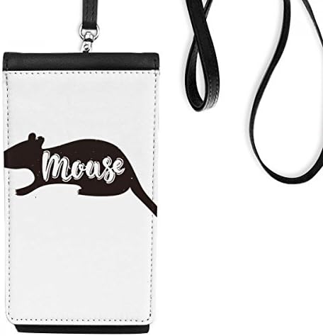 Глувчето црно -бело животинско телефонски паричник чанта што виси мобилна торбичка црн џеб