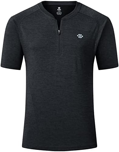 Машка маичка за голф Поло со кратки ракави со кратки ракави Хенли Брза сува атлетска маица без кока со патент