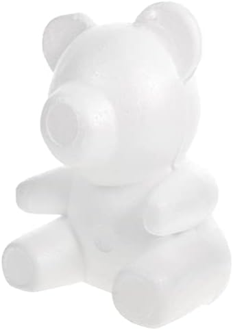 Паткав Божиќен декор, моделирање на облик на мечка 3Д мечки полистирен пена мечка бела DIY занаетчиска мечка скулптура во форма