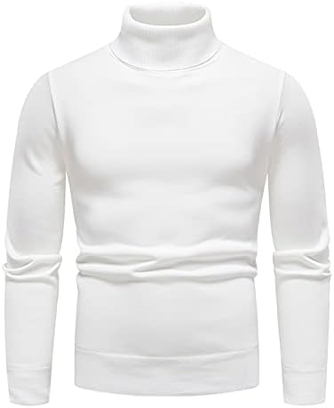 Џемпери за мажи машка џемпер со висок врат цврста боја тенок дното на џемперот џемпер -манжери
