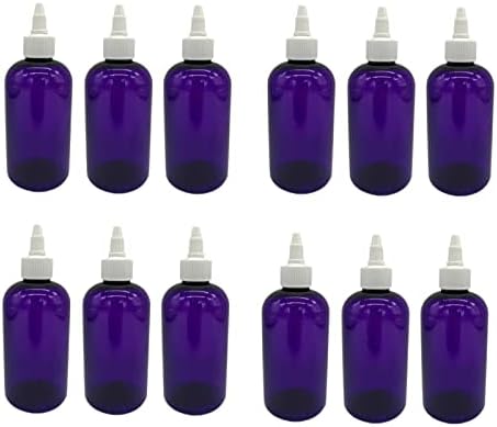 8 мл Виолетова Бостон Пластични шишиња -12 Пакувајте празно шише за полнење - БПА бесплатно - есенцијални масла - ароматерапија | Белиот пресврт