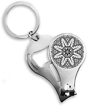 Црн бел арапски стил шема на нокти прстен прстен клуч за шишиња со шишиња со шише
