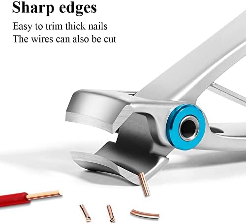 Екинс професионален клипер за нокти од не'рѓосувачки челик Широк вилица за отворање на маникир за нокти на нокти, дебели тврди вкоренети