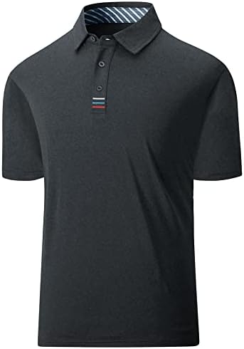 V Valanch Mens Polo кошула со краток ракав перформанс перформанси влага за голф -голф, редовно вклопување поло