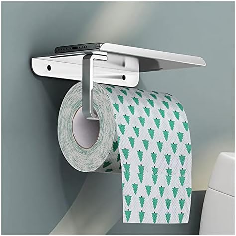 Zyjbm кујнски wallид монтиран за тоалетна хартија, држач за тоалетна хартија со решетки со додатоци за бања со послужавник