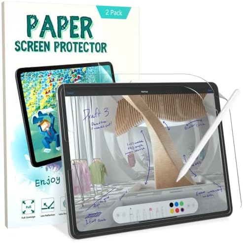 [2 пакет] Заштитник на екранот на хартија за iPad Pro 11/iPad Air 5/iPad Air 4, Matte Pet екрани за миленичиња за iPad Air 5