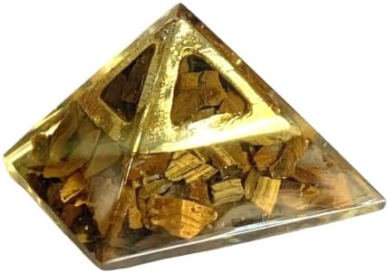 Кристалмирак тигерс око 21 мм оргонит мал пирамида кристал заздравување Реики Фенг Шуи подарок рачно изработен ваастту Багуа