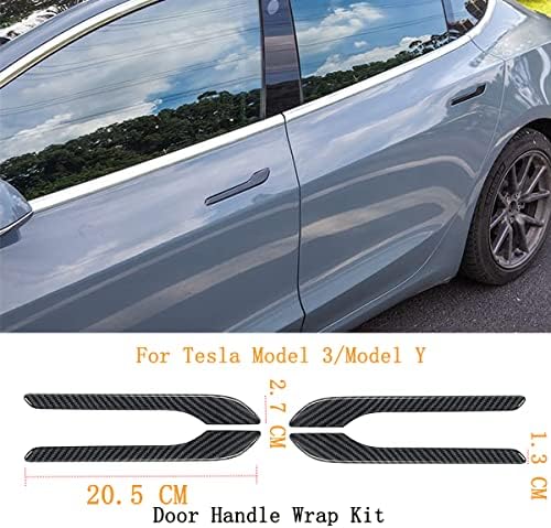 FQCUECF за Tesla Model 3 Заштитник на вратата на вратата од јаглеродни влакна, комплет за јаглеродни влакна на вратата, за Tesla Model