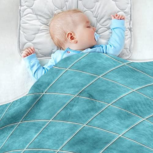 Сина елегантна мермерна текстура бебе ќебе ќебе за момчиња девојчиња меко топло примање бебе ќебе за шетач на креветчиња 30 x 40