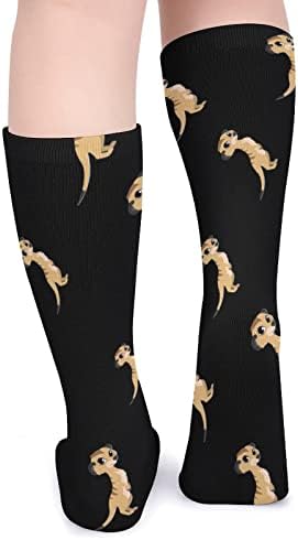 Weedkeycat симпатични меркати дебели чорапи новини смешни печатени графички лежерни топло средно цевки чорапи за зима