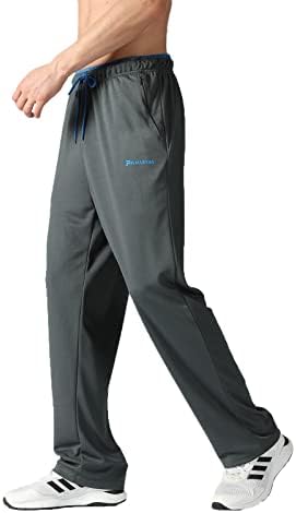 Машки џемпери на мажите со џебови со патенти отворени атлетски џогери панталони за џогирање, тренингот, салата, трчање, обука