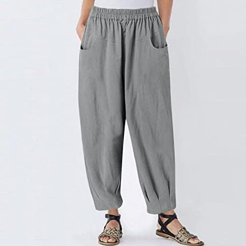 Xiloccer chino панталони за жени женски обични цврста боја лабава џебови памучни панталони долги еластични панталони
