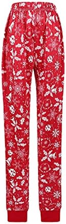 Божиќни црвени пижами за семејна снегулка Божиќ, кои одговараат на семејната облека за спиење, поставуваат трендовски удобна мека ноќна