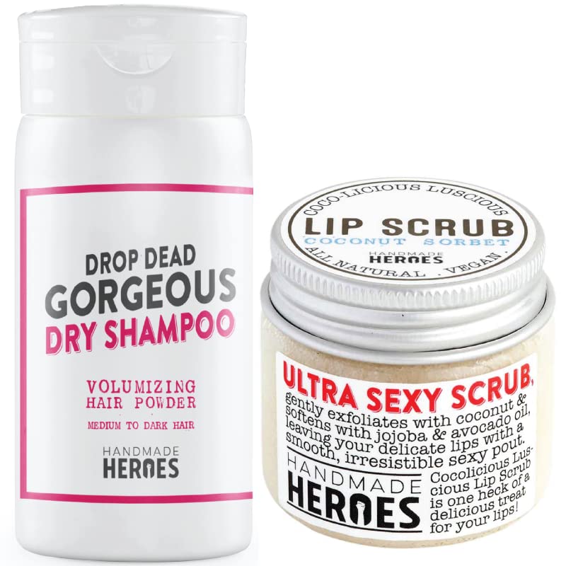 Заштедете 10% - рачно изработени херои чистење на усните и волумизирање на пакетот за сув шампон во прав за коса
