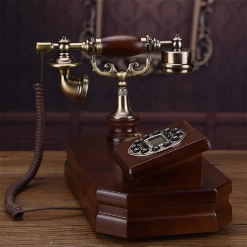 Грет Антички фиксен телефон старомоден механички пастирски ретро домашен канцеларија цврсто дрво фиксно телефонски телефон