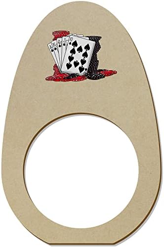Азида 5 x 'картички и покер чипс' дрвени прстени/држачи за салфета