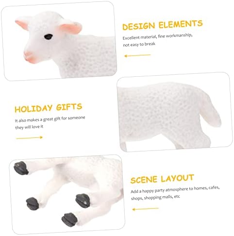 Veemoon 2pcs јагнешко украси декор декор коза фигура овци фигурини јагнешко статуа фарма farmивотински фигурини овци статуи подароци пластични