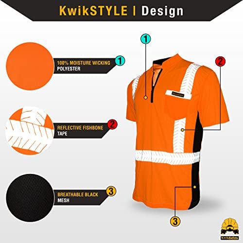 Kwiksafety - Charlotte, NC - Инженер за безбедност на кратки ракави за безбедност - y -врат - патент - класа 2 ANSI OSHA Висока