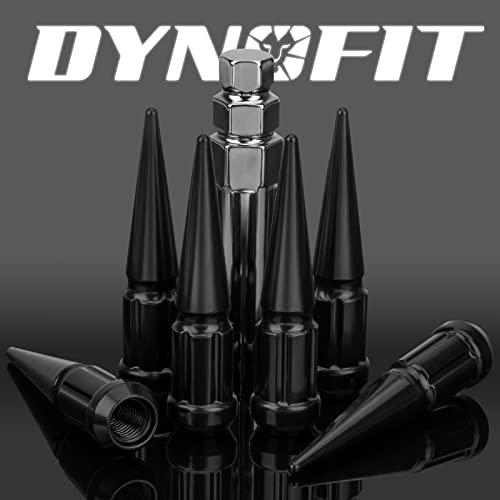 Dynofit 12mmx1.5 тркало Спајк на лавчиња, 20 x M12x1.5 Lug Nut, 3,35 инчи високи затворени крајни ореви со 1 приклучок за клуч за