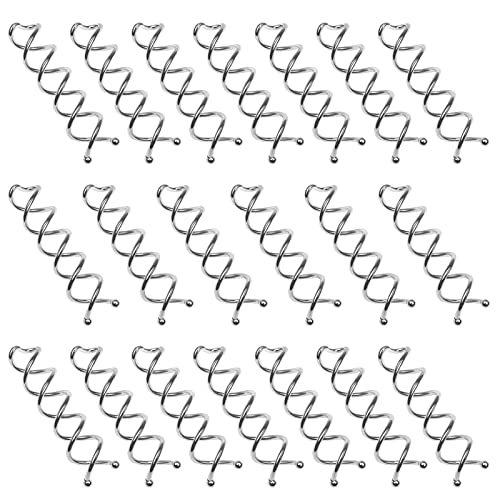 ТУУКСИ 20 парчиња Спирални Боби Иглички 2 Инчен Сребрен Метал Брза Пунџа Додатоци За Коса Спирални Иглички За Коса Вртење Завртка Иглички