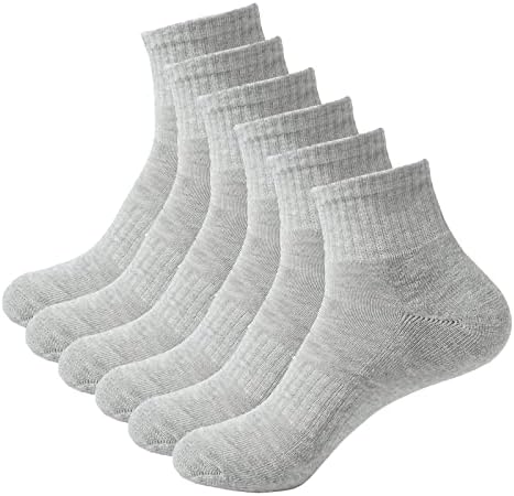 Самуч Машки Чорапи За Глуждот Атлетски Чорапи Со Цврста Боја Чорапи На Екипажот Четвртина Одење Трчање Едноставен Чорап За Мажи 6 Пар