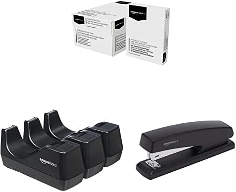 Основи на Амазон, повеќенаменска хартија за печатач за копирање, 8 REAM Case & Office Desk Tape Dispenser - 3 -Pack & Stapler со