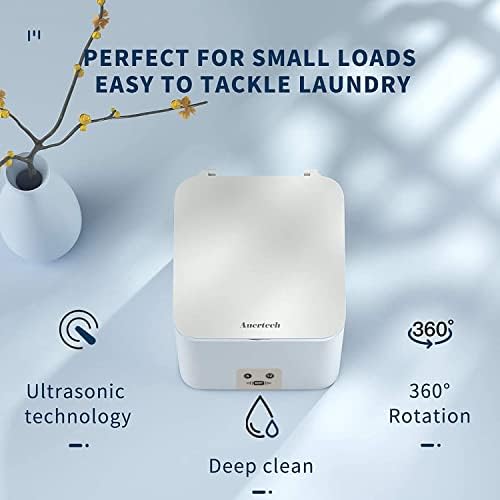 Преносна ултразвучна машина за перење Auertech, мини машина за миење садови за миење садови со USB кабел, полуавтоматска машина