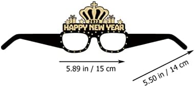 Pretyzoom 12pcs 2023 Очила рамка Среќна Нова Година за очила за очила 2023 година Нова Година на забави Прослава на забави Партија за забави