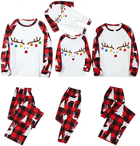 Семејни пижами што одговараат на Божиќната облека, Божиќни пижами, кои одговараат на пижами, поставени се совпаѓаат семејни Божиќни пижами