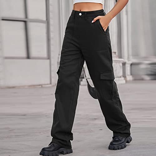 Женски товарни панталони со размавта џебови на отворено обични воени панталони деловни деловни панталони за нозе за жени товар