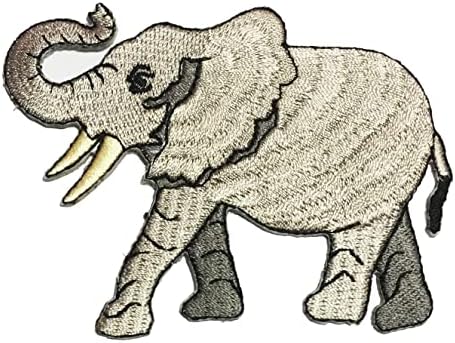 Африкански слон Сафари Дивиот свет извезен шие железо на лепенка P75