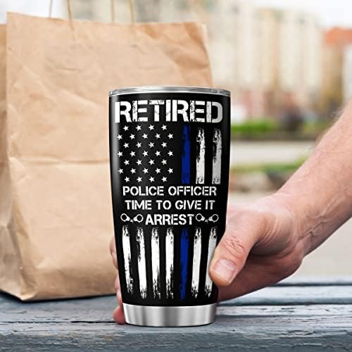 9 Полициски Службеник ЗА СОНЧОГЛЕД Чаша За Патување Со Капак Подароци За Пензионирање За Мажи Жени Тато Возрасни Татковци Ден Изолирани Чаши Со