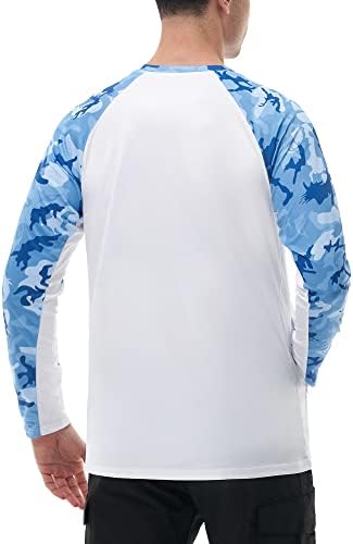 Рибана машка перформанси риболов кошула со качулка - UPF 50+ Камо со долг ракав со долги ракави кошули со мрежна маска за лице