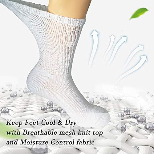 +Д-р необврзувачки дијабетични чорапи за мажи-6 парови медицински циркулаторни екипи чорапи со перничени кафеави 10-13