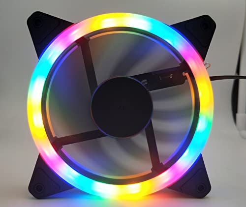 Комплет за компјутер RGB Fans LED 120мм тивок, ладење вентилатор за компјутерски игри без контролер