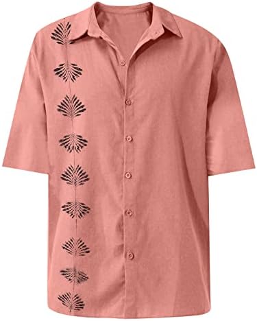 Ајазо машка кошула со кратки ракави со кратки ракави Редовно вклопување со кошула, летни летни лесни кошули со лесни кошули со џебови