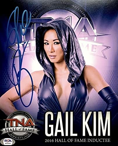 Gail Kim WWE Diva TNA Impact Потпишан 8x10 Photo PSA AI55943 - Фотографии за автограми во борење